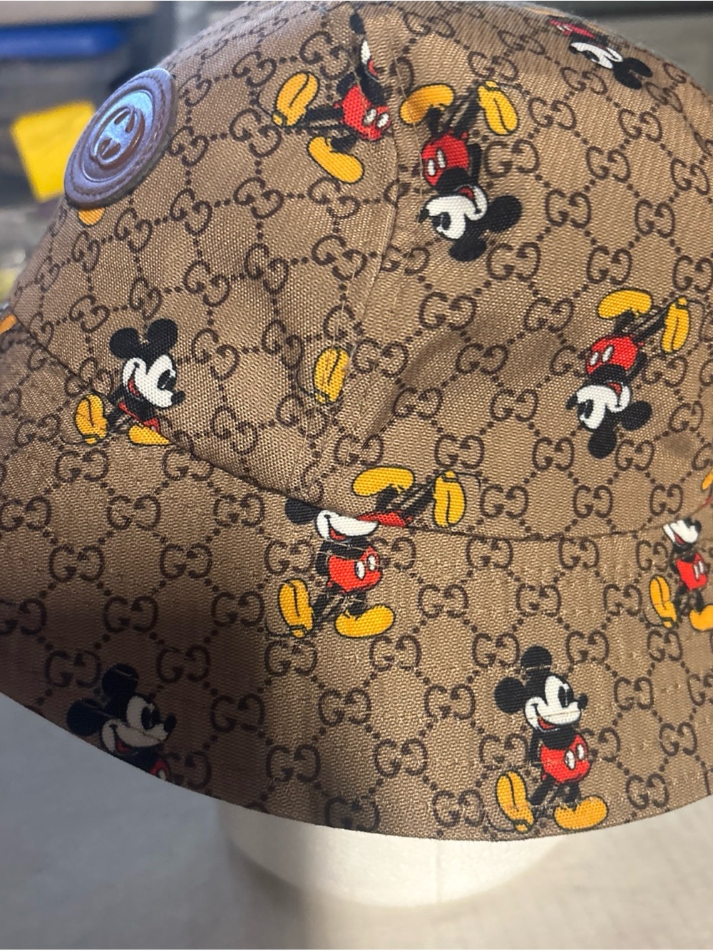 Gucci Disney Brown Beige Monogram Mickey Mouse Bucket Hat - Picture 2 of 6